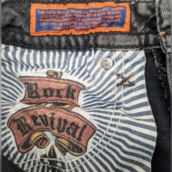 Rock Revival Faded Blk Sora Straight Jeans, Sz 29 - Picture 11 of 13